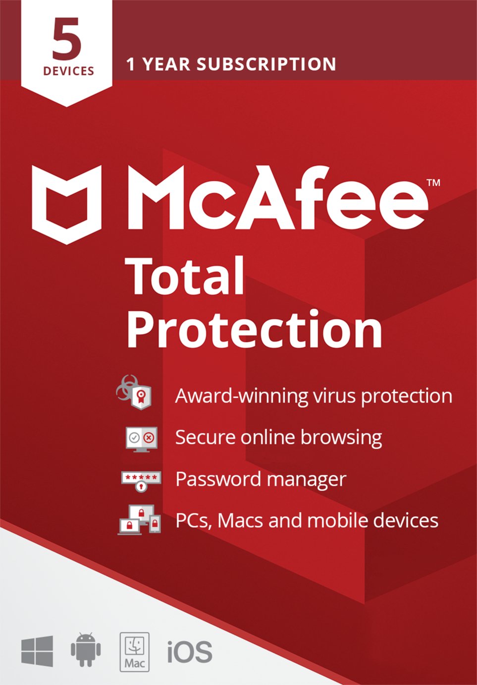 McAfee Total Protection 1 Year 5 Device