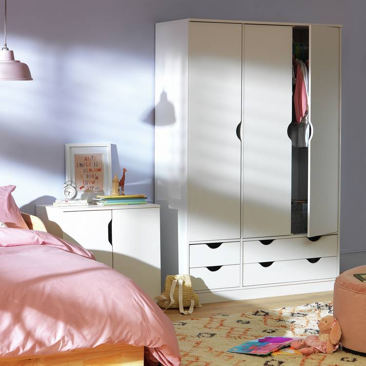 Habitat Kids Pagnell 3 Door 4 Drawer Wardrobe - White 0