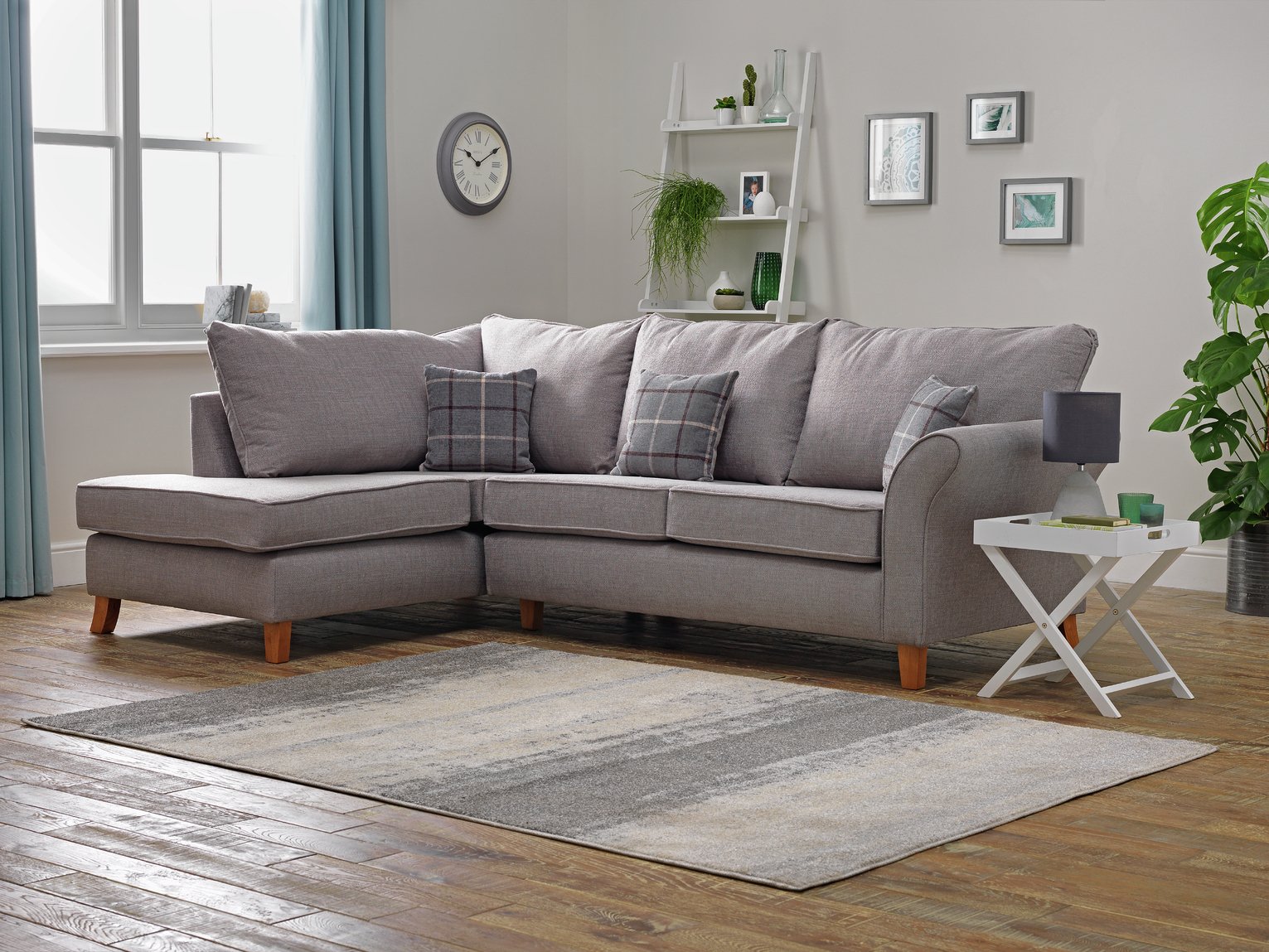 Argos Home Kayla Left Corner Fabric Sofa -Light Grey Review