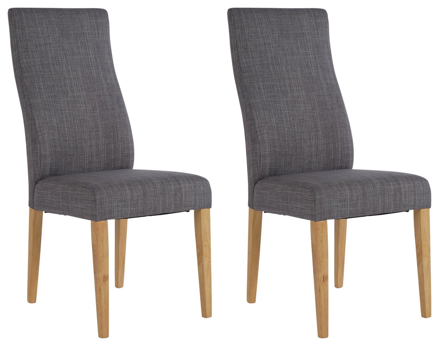 Argos Home Pair of High Back Curved Dining Chairs - Grey