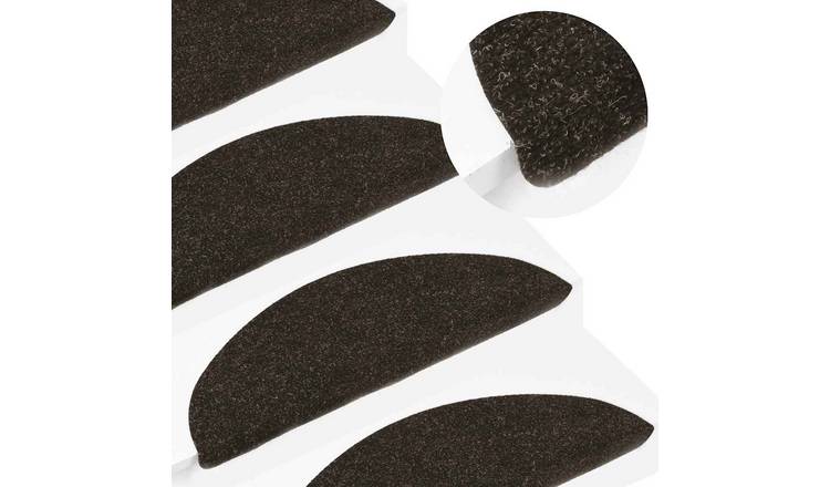 Walplus Pack of 10 Self-Adhesive Stair Mats - Anthracite - 56 x 17 cm