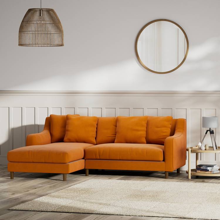 Habitat Swift Left Corner Sofa - Orange - Dark Leg 0