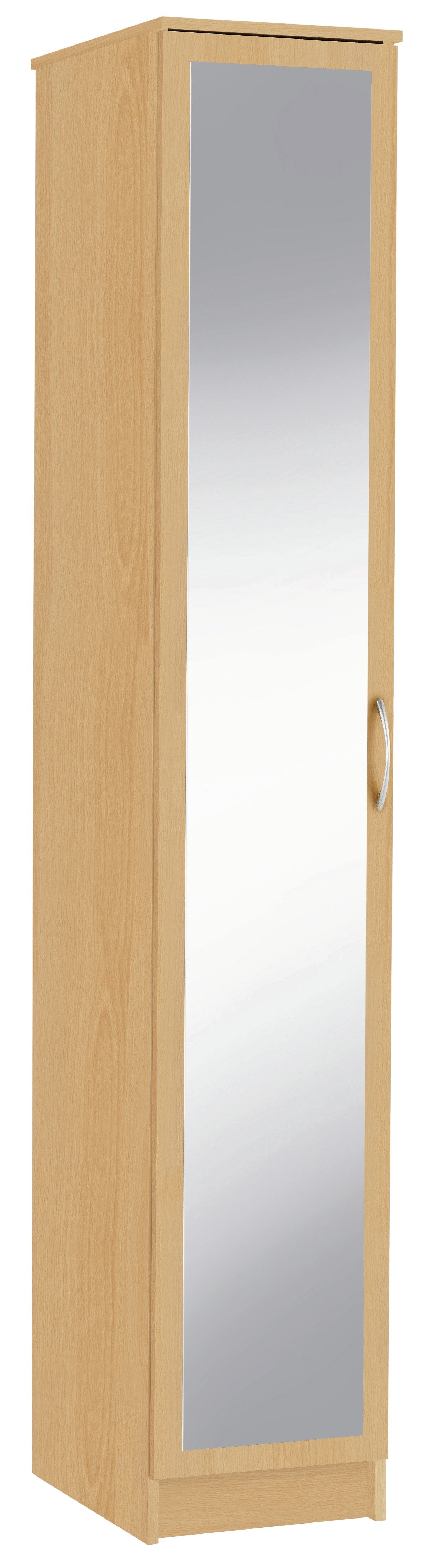 Argos Home Cheval Single Mirrored Wardrobe - Beech Effect