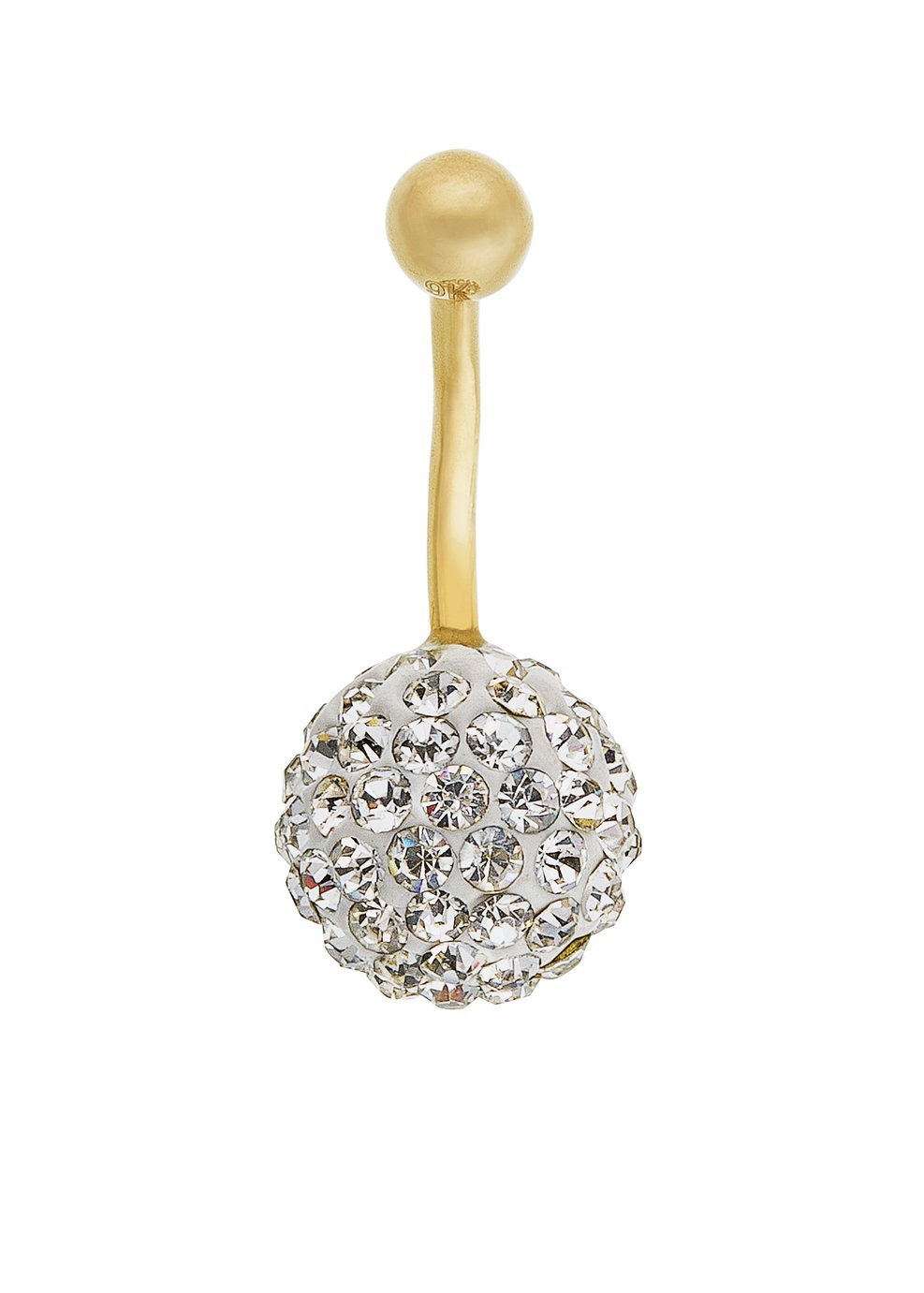 State of Mine 9ct Gold Glitter Ball Belly Bar