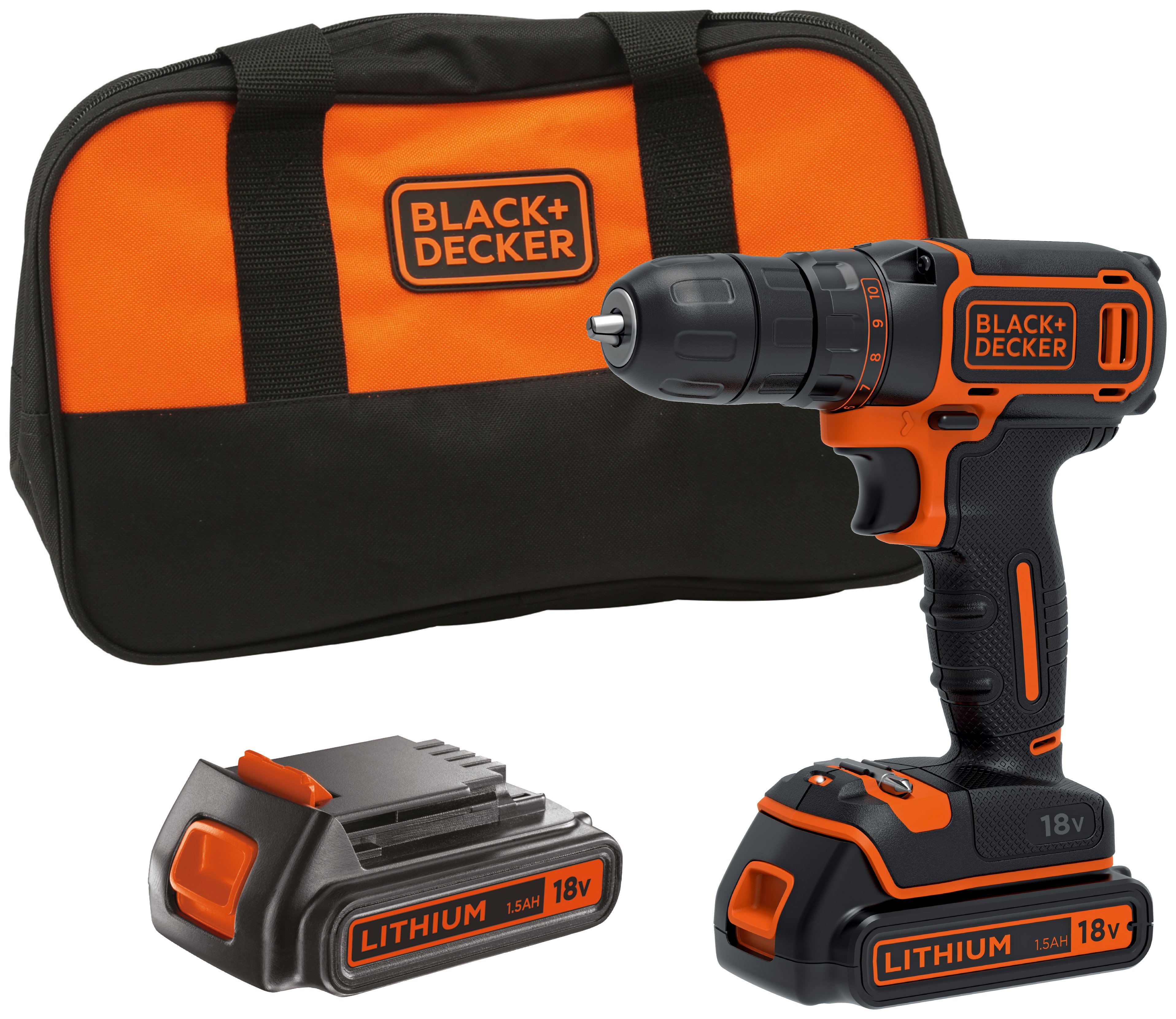 Black and Decker Cordless Drill Driver with 2 18V Batteries