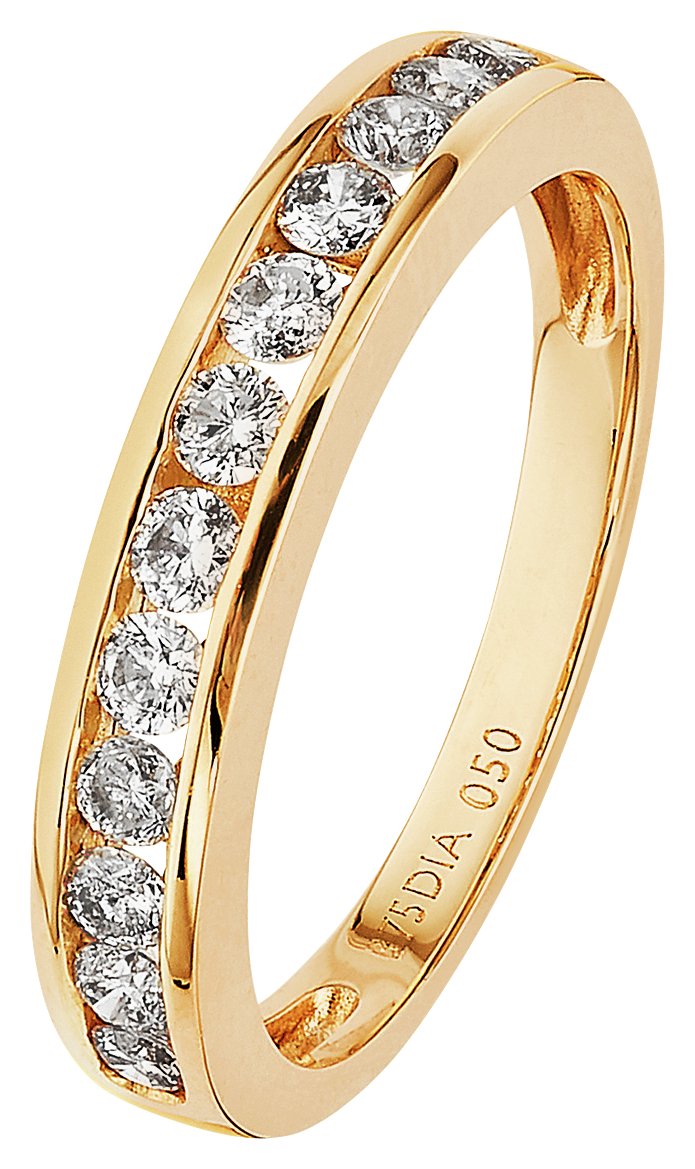 Revere 9ct Yellow Gold Diamond Channel Set Eternity Ring