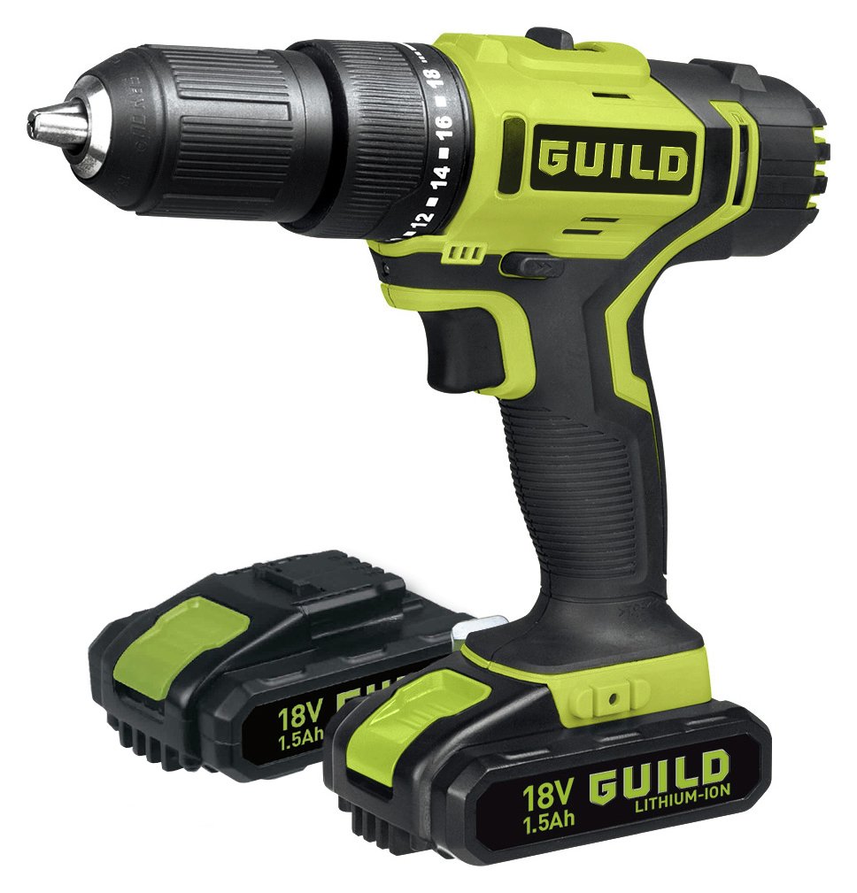 Guild 1.5AH Li-ion Hammer Drill and 2 18V Batteries