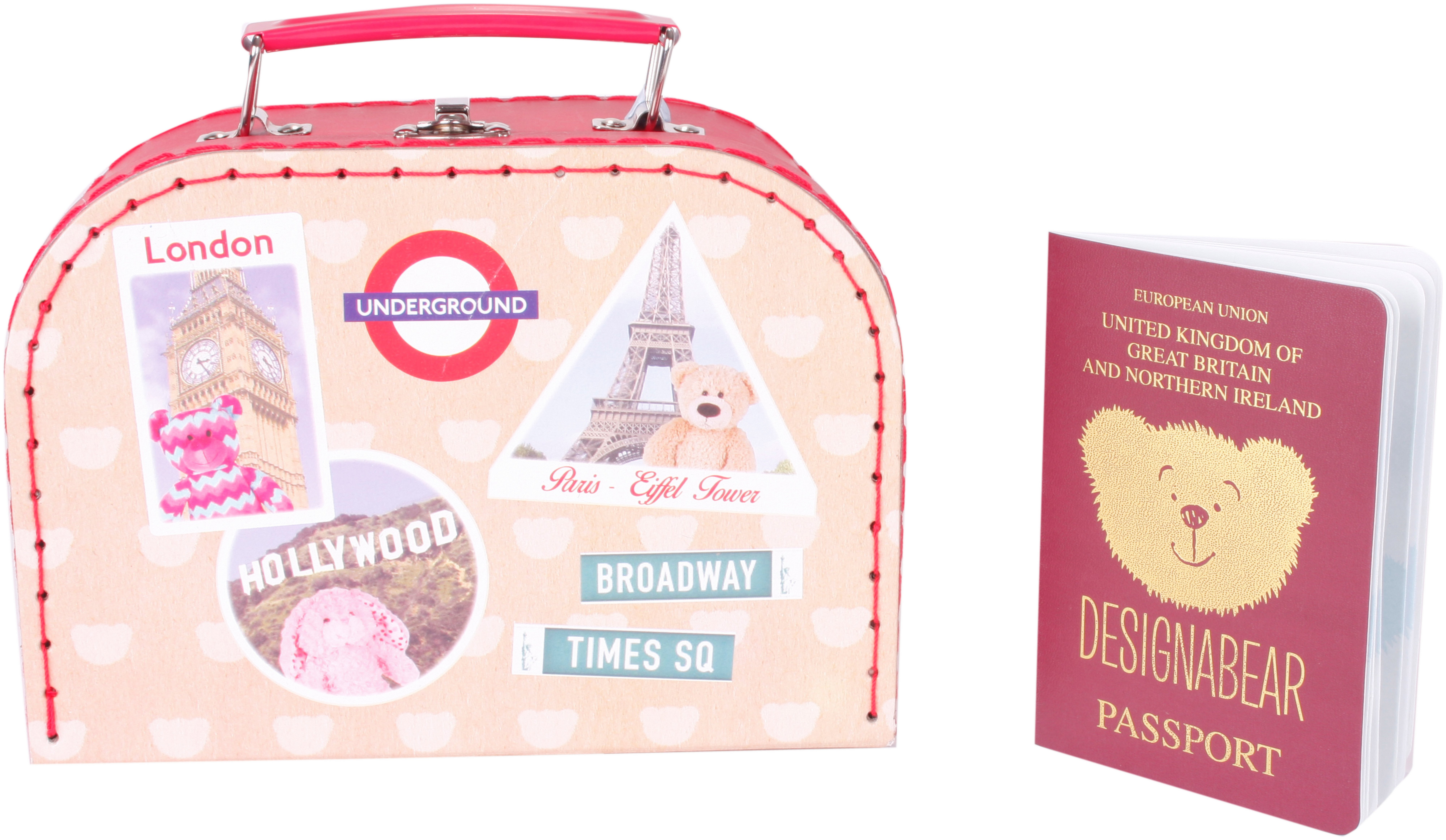 Chad Valley Designabear Teddy Travel Suitcase & Passport Set