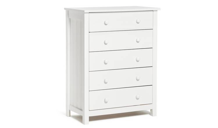 Buy Argos Home Scandinavia 5 Drawer Chest - White | Chest of drawers ...