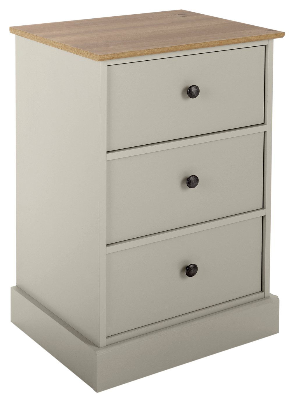 Argos Home Kensington Bedside Table - Soft Grey&Oak Effect