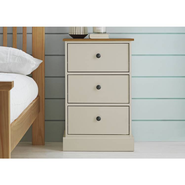 Argos Home Kensington Bedside Table - Soft Grey&Oak Effect 0