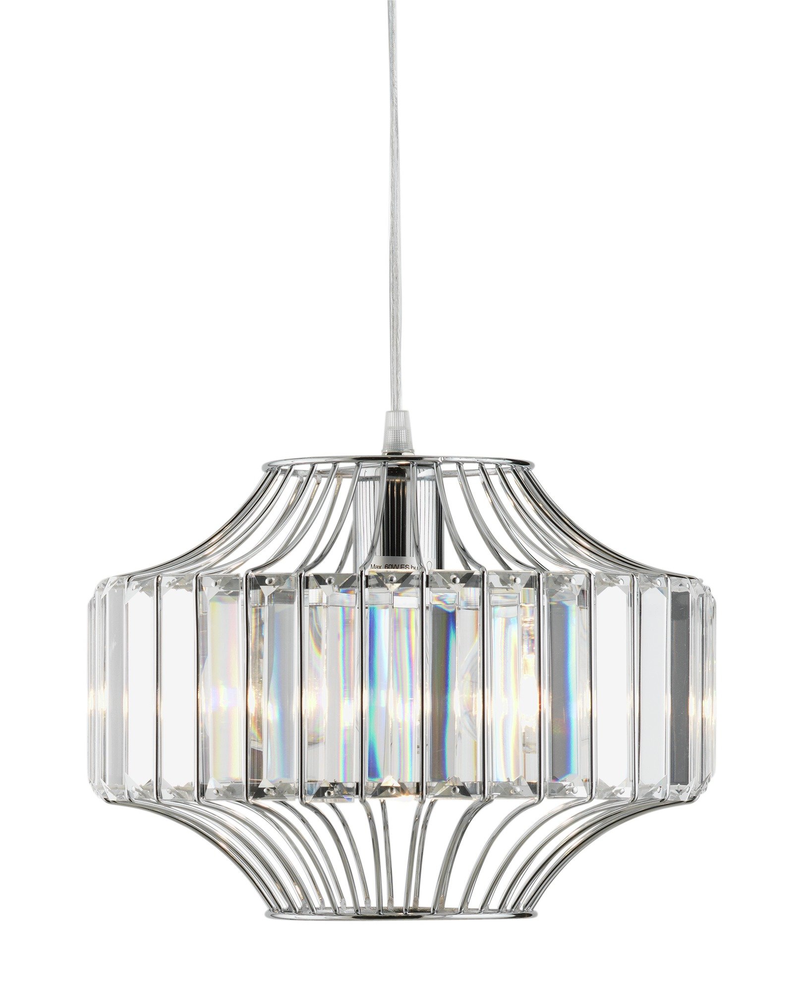 Argos Home Vienna Glass/Chrome Beaded Wire Pendant Light (6066361