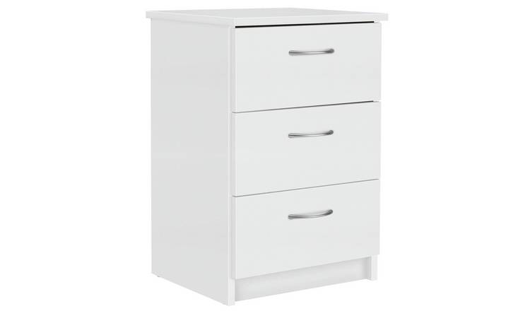 Buy Argos Home Cheval 3 Drawer Bedside Table White Bedside