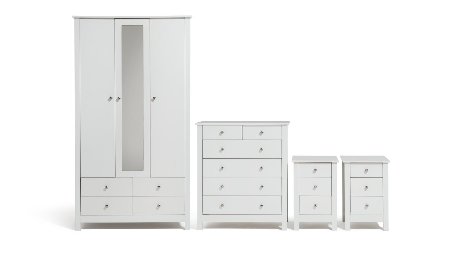 Habitat Osaka 4 Piece 3 Door Wardrobe Set - White