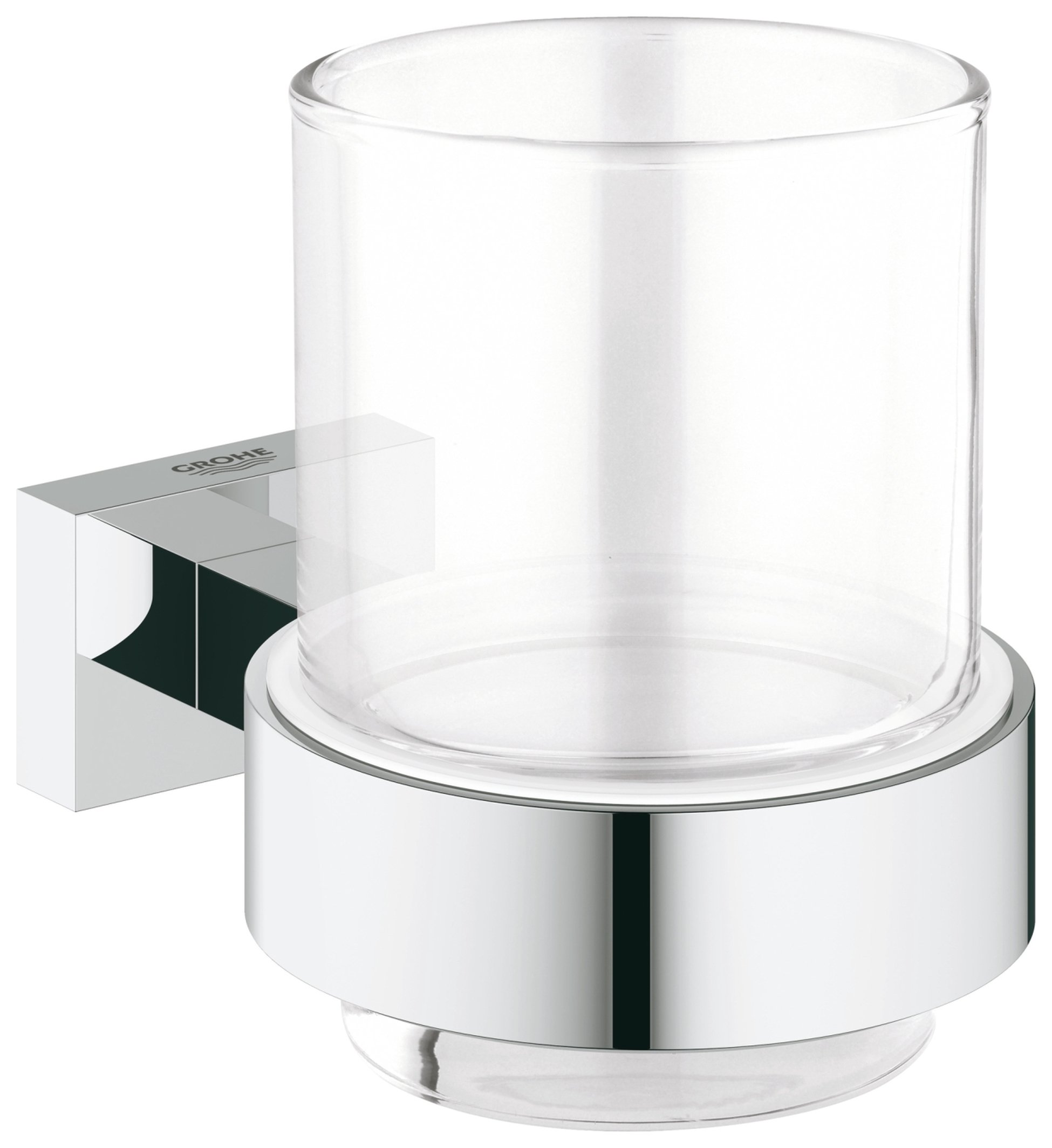 Grohe Essentials Cube Glass with Holder - Chrome