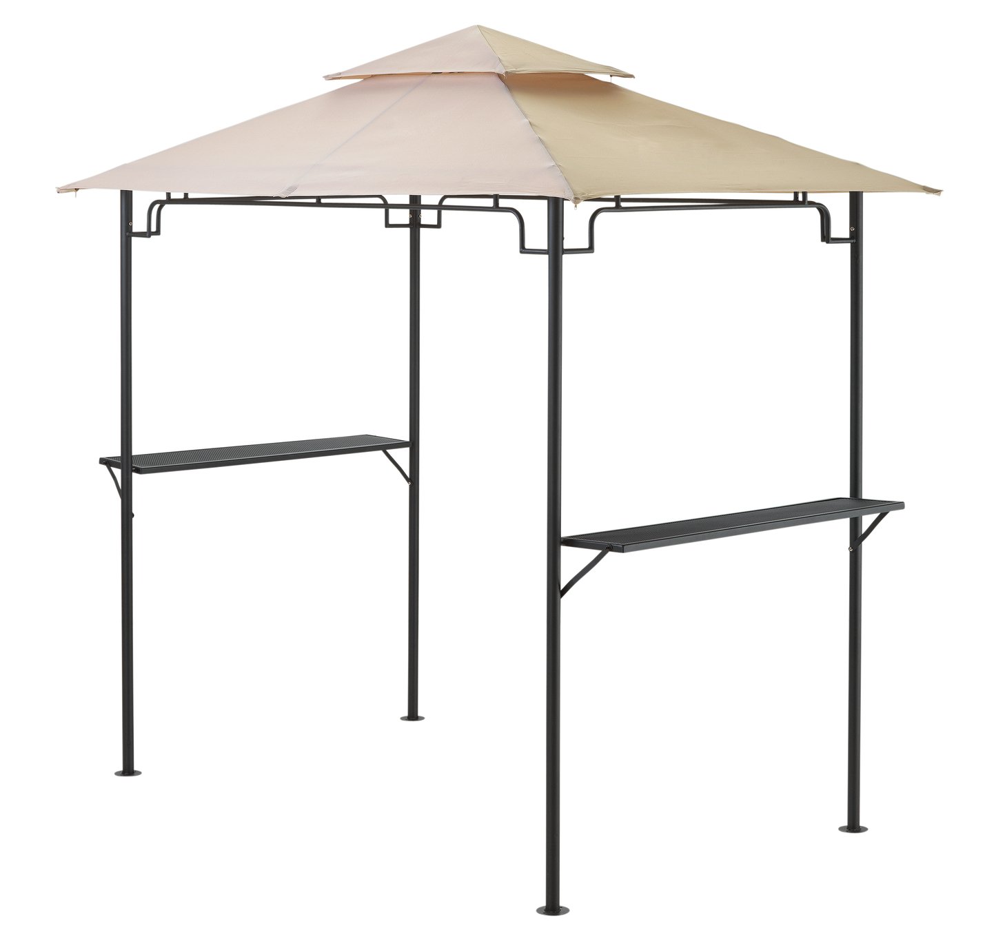 BBQ 2.5m x 1.5m Garden Gazebo with Shelves