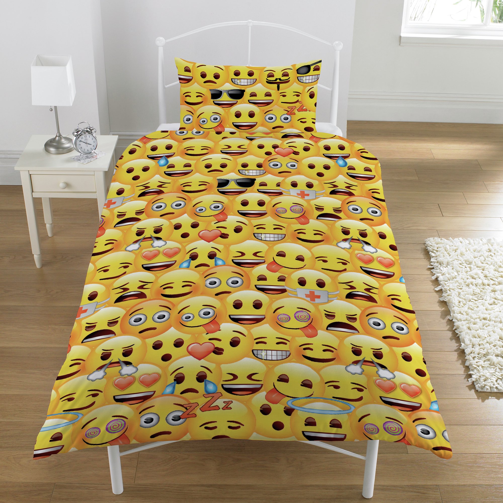 Emoji Multi Coloured Duvet Cover Set - Single