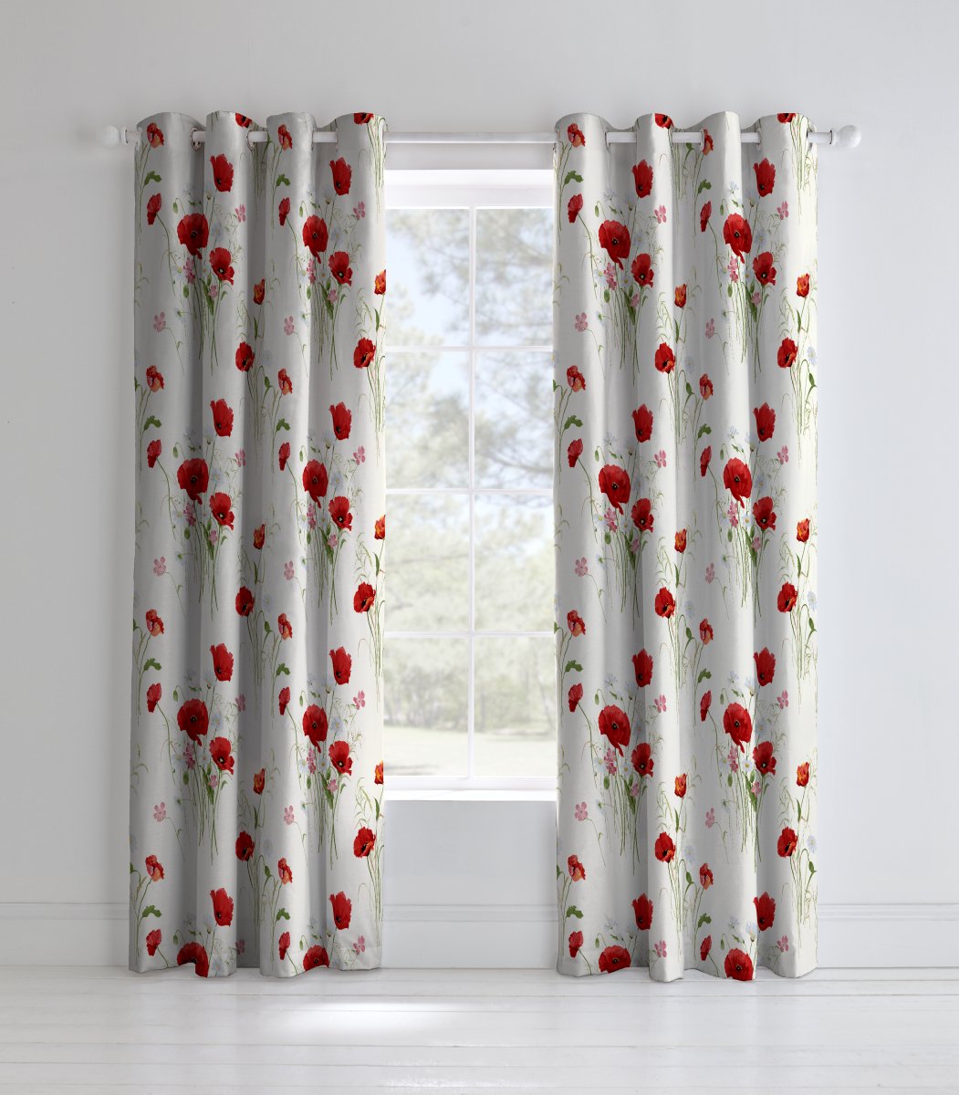 Catherine Lansfield Wild Poppies Lined Curtains review