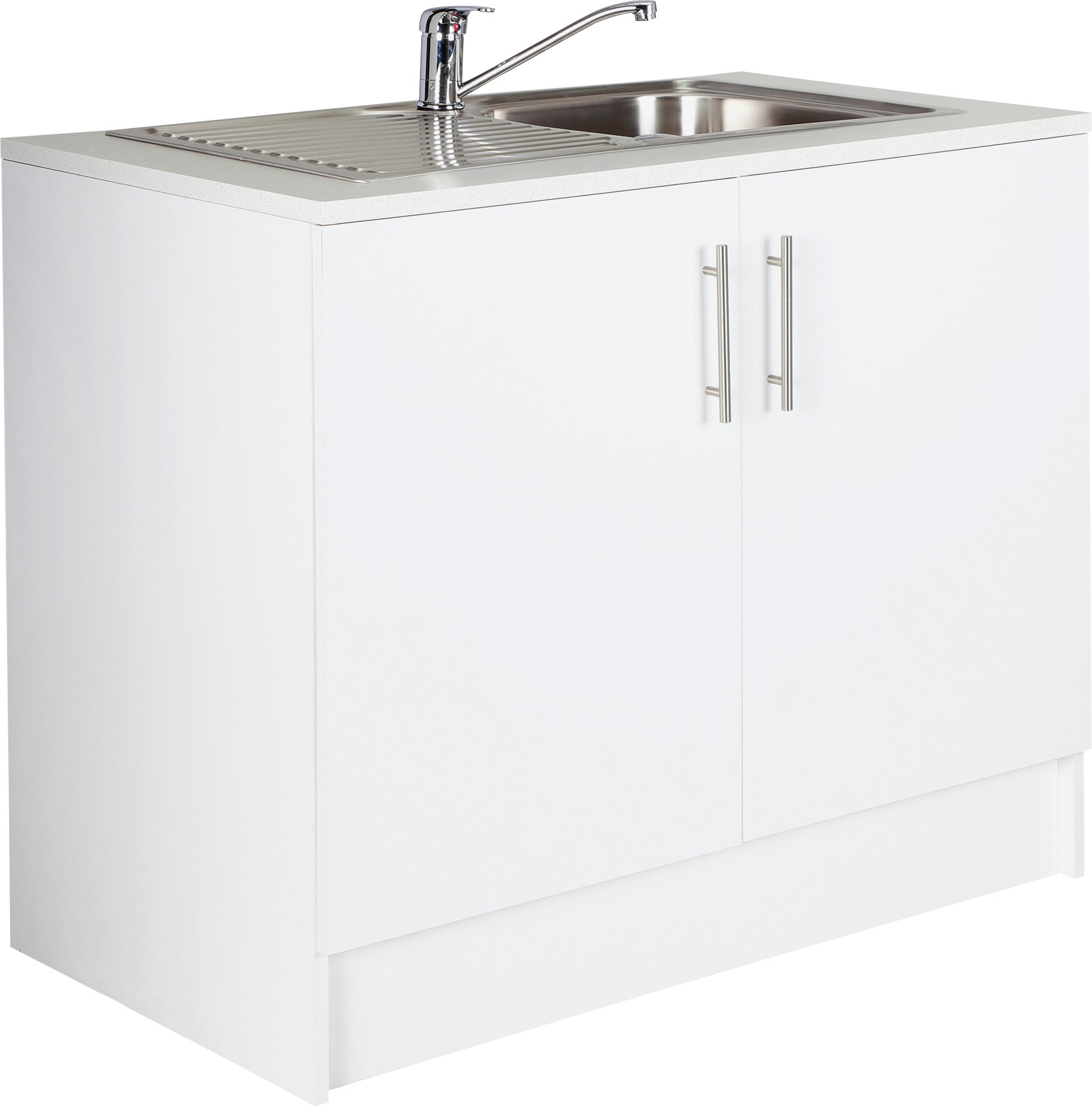 Argos Home Athina 1000mm S.Steel Kitchen Sink Unit - White