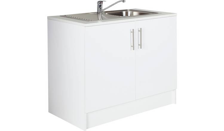 Buy Argos Home Athina 1000mm S Steel Kitchen Sink Unit White Fitted Kitchens Argos