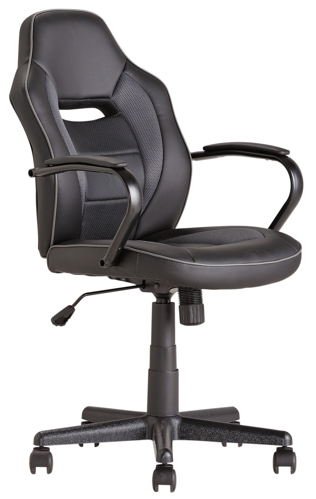 Argos Home Faux Leather Mid Back Gaming Chair - Black (6088734) | Argos