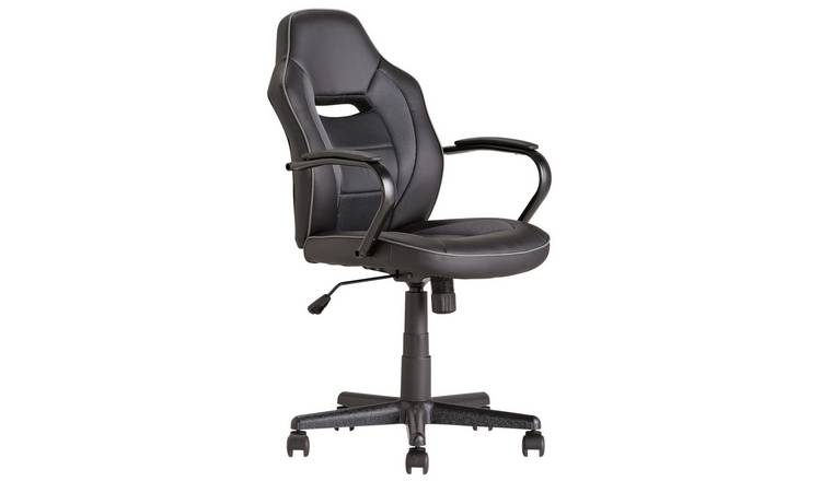 Buy Argos Home Faux Leather Mid Back Gaming Chair - Black | Gaming