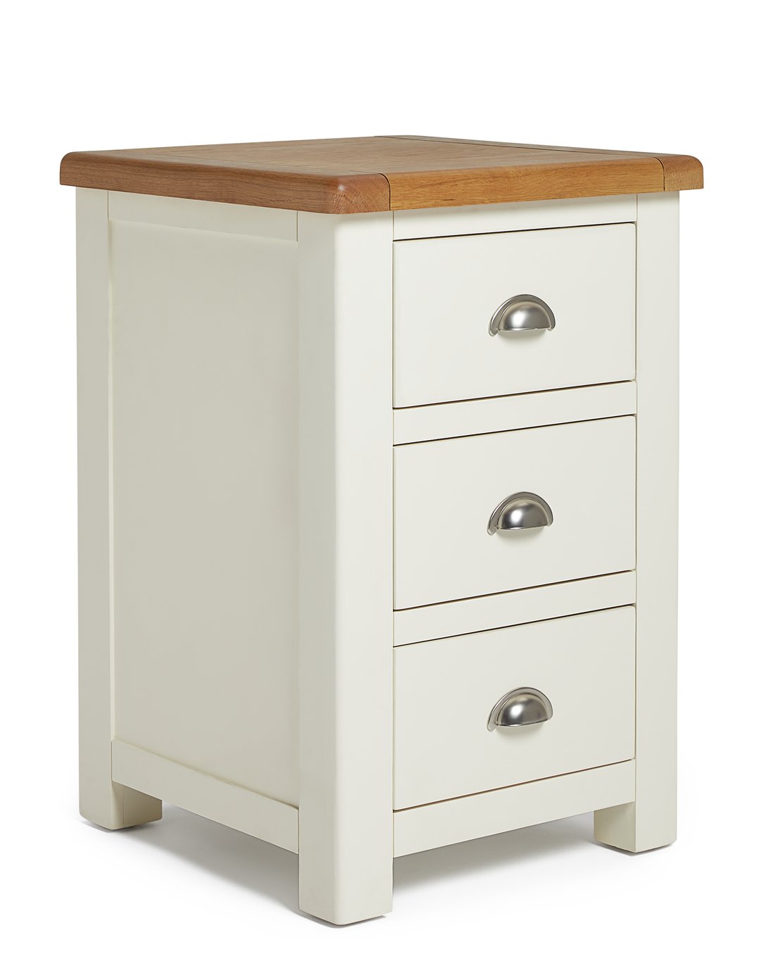 Habitat Kent 3 Drawer Bedside Table - Cream & Oak