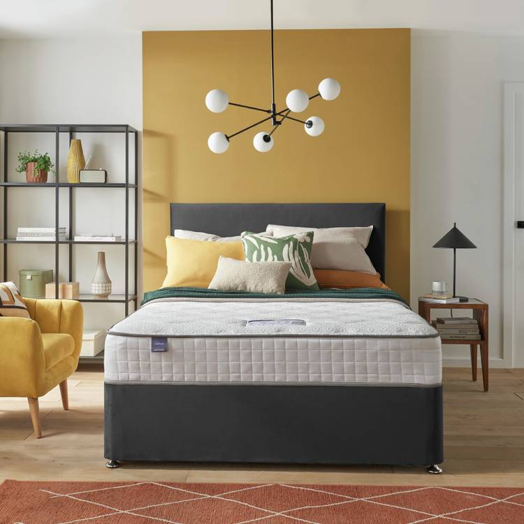 Silentnight Middleton Double 2 Drawer Divan Bed - Charcoal 0