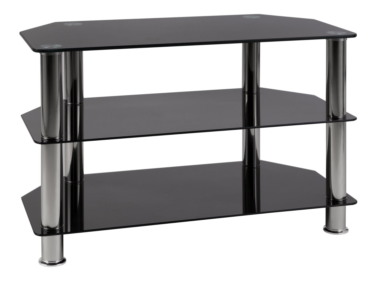 Argos Home Matrix Glass Corner TV Unit Black & Chrome (6090698