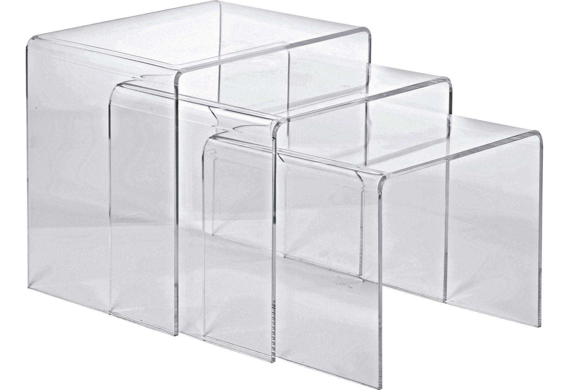 Argos Home Mistral Nest of 3 Tables - Clear Acrylic