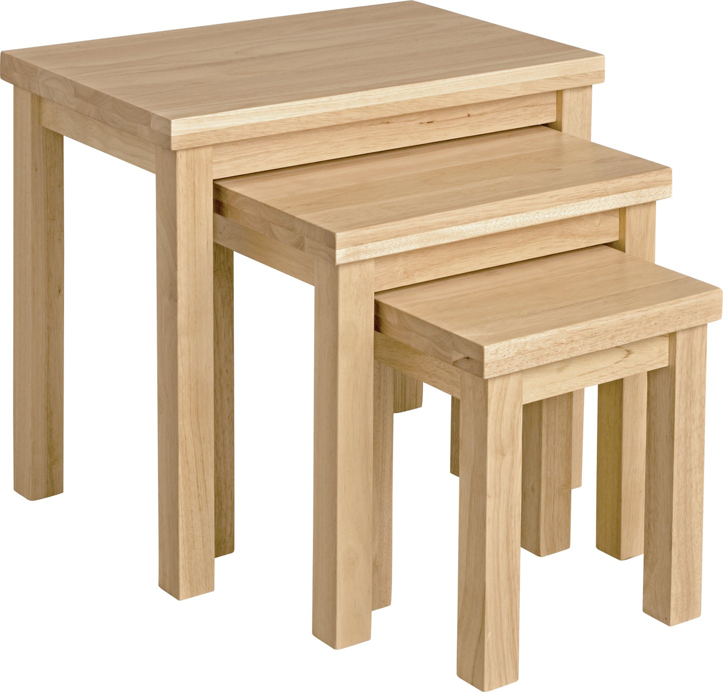 Argos Home Gloucester Nest of 3 Solid Wood Tables - Natural