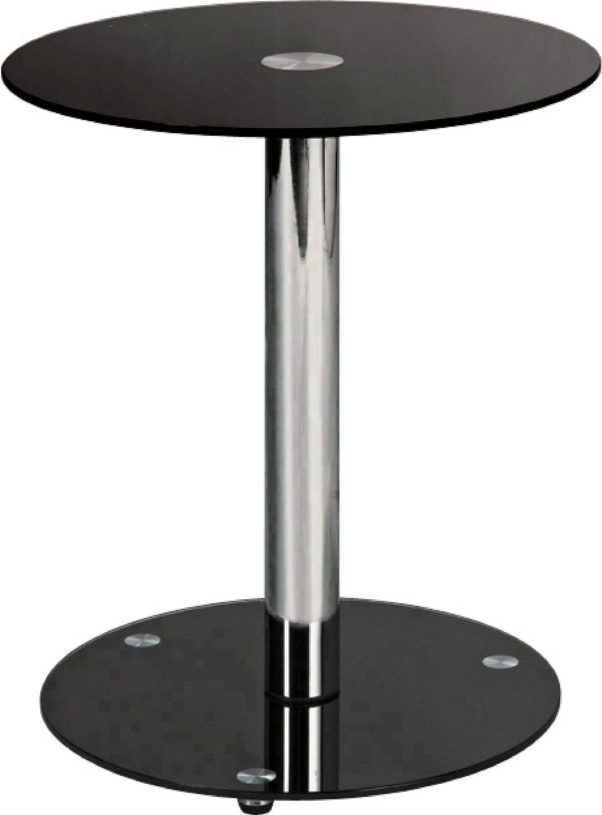 Argos Home Matrix Round Glass Lamp Table - Black