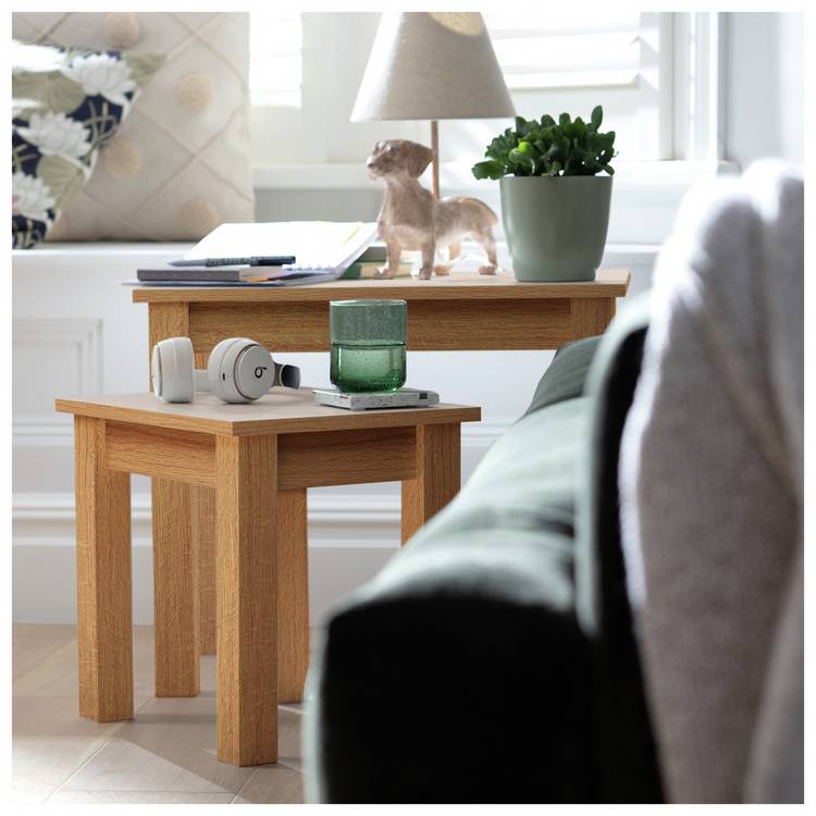 Argos Home Apley Nest of 2 Tables - Oak Effect 0