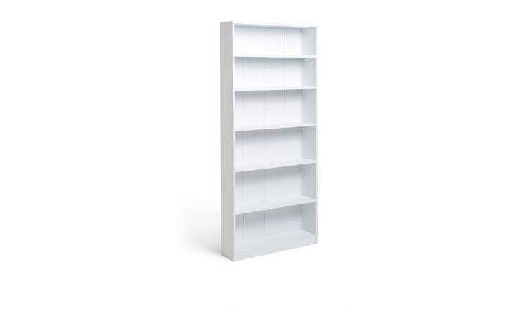 Narrow shelving shop unit white