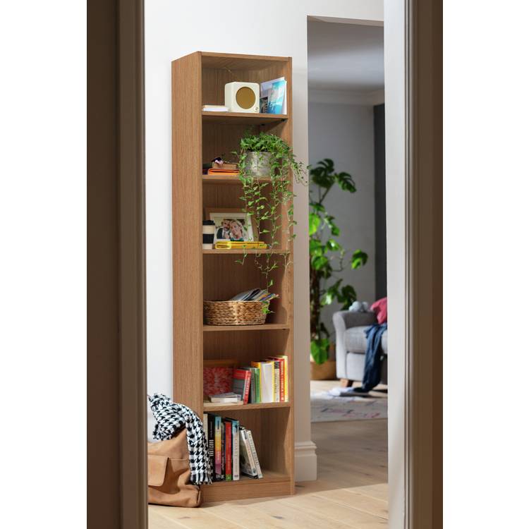 Argos Home Maine Narrow Bookcase - Oak Effect 0