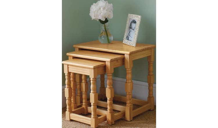 Buy Argos Home Devon Nest Of 3 Solid Pine Tables Oak Effect Nest Of Tables Argos