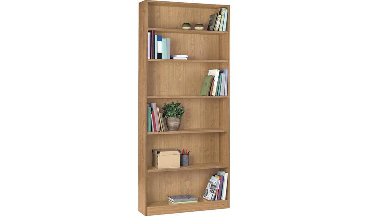 Buy Argos Home Maine 5 Shelf Tall Wide Bookcase Oak Effect