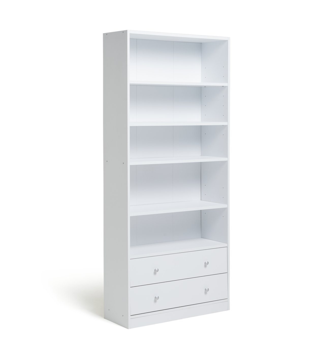 Argos Home Maine 4 Shelf 2 Drawer Bookcase - White