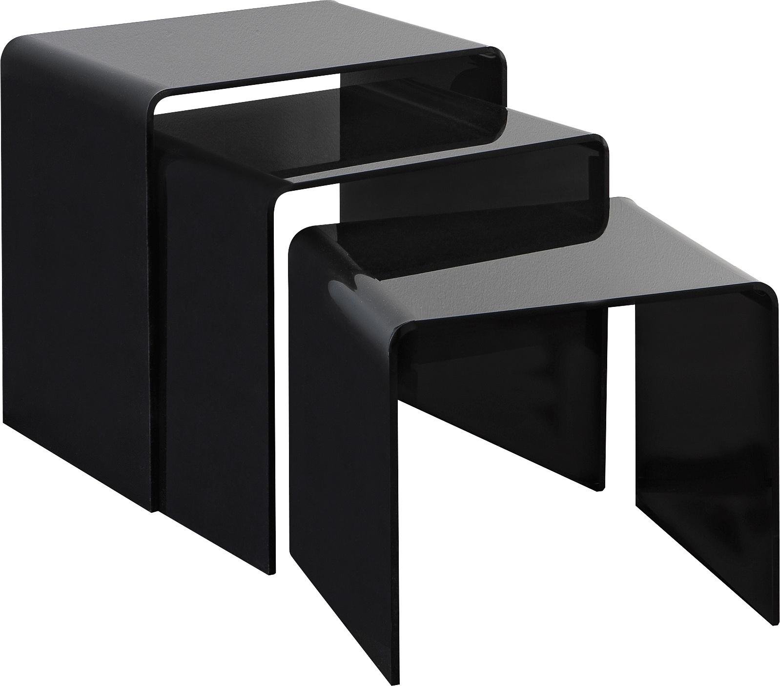 Argos Home Mistral Nest of 3 Tables - Black Acrylic