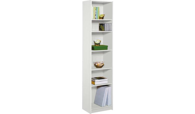Buy Argos Home Maine 5 Shelf Half Width Bookcase White