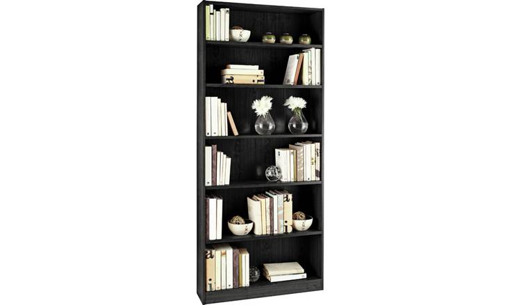 Buy Argos Home Maine 5 Shelf Tall Wide Bookcase Black