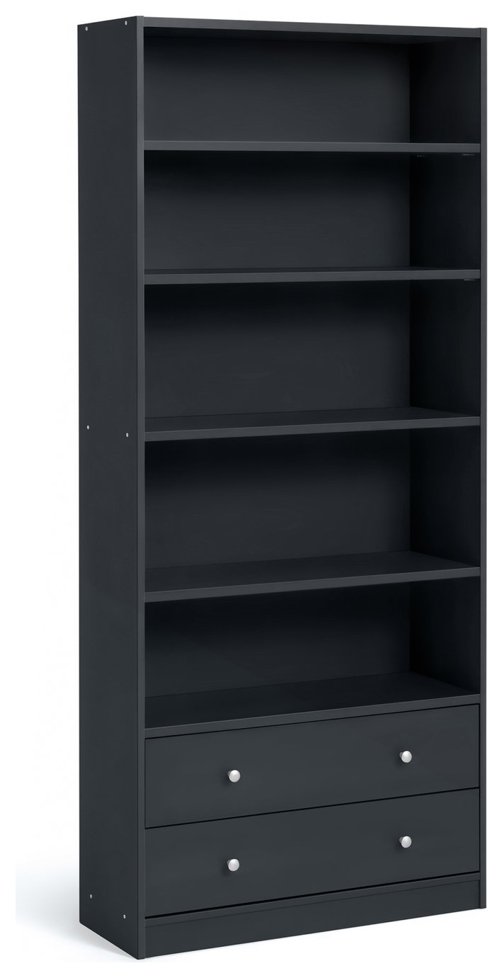 Argos Home Maine 4 Shelf 2 Drawer Bookcase -Black Ash Effect