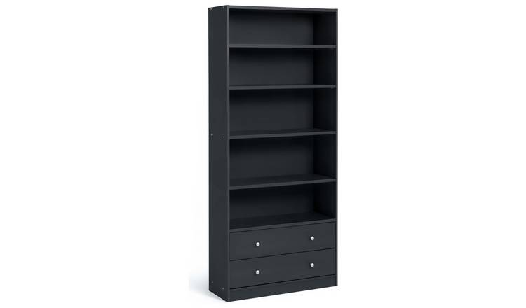 Buy Argos Home Maine 4 Shelf 2 Drawer Bookcase Black Ash