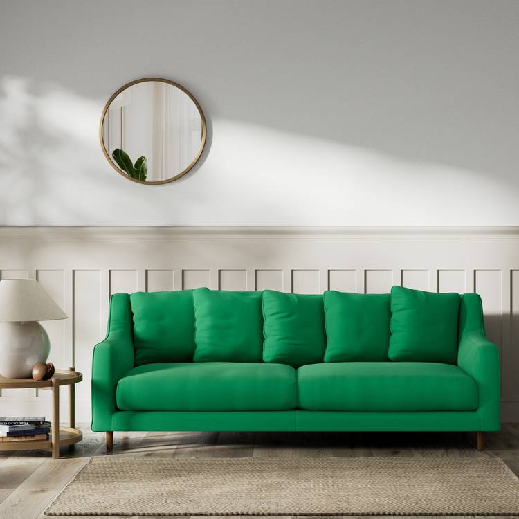 Habitat Swift Fabric 3 Seater Sofa - Emerald Green- Dark Leg 0