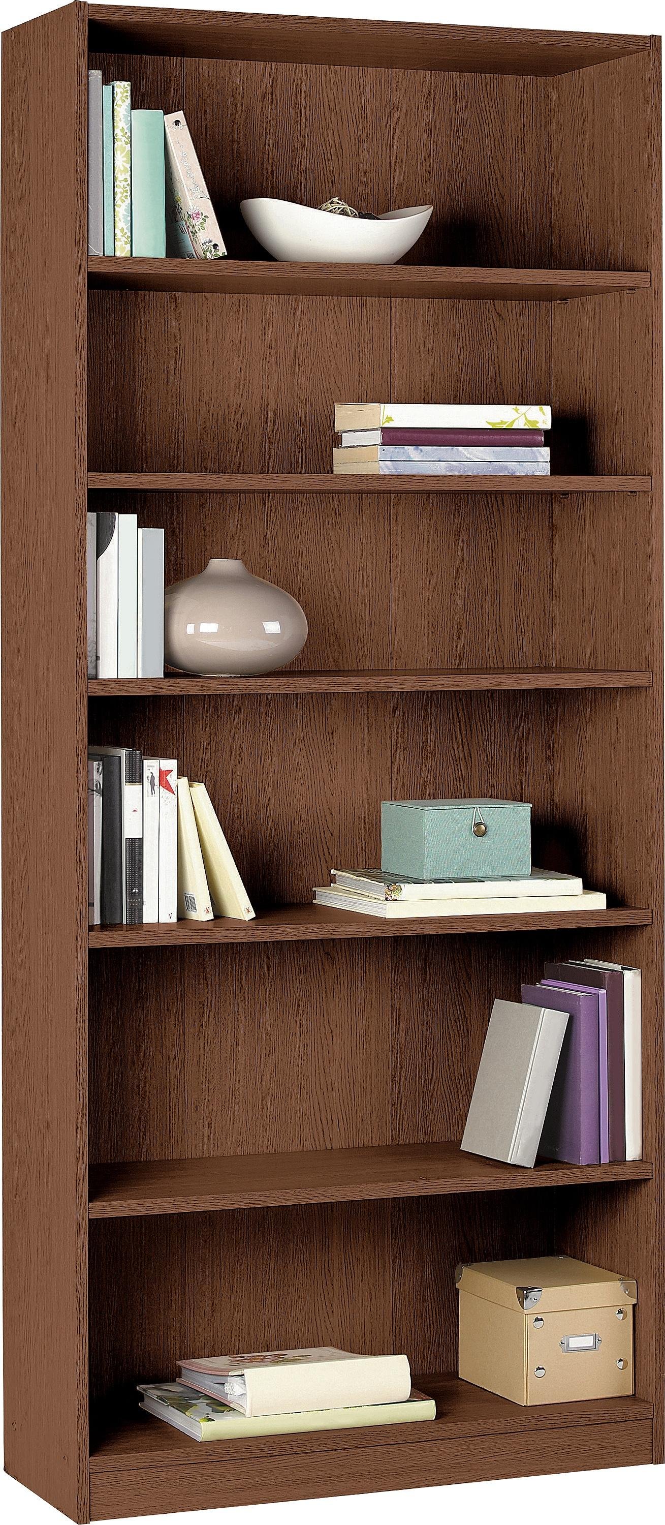 Argos Home Maine 5 Shelf Wide Deep Bookcase - Walnut Effect