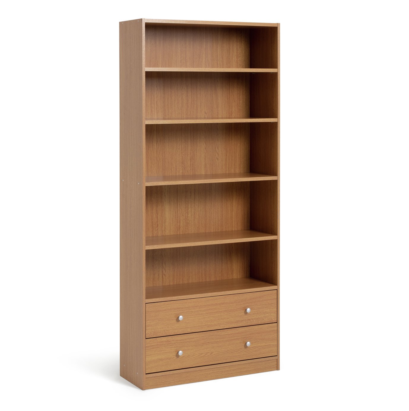 Argos Home Maine 2 Drawer Bookcase -  Oak Effect