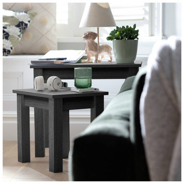 Argos Home Apley Nest of 2 Tables - Black 0