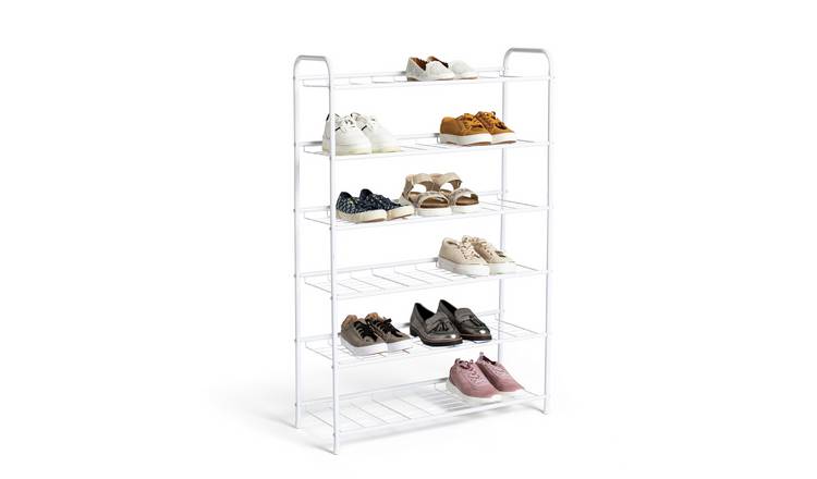 Buy Argos Home 6 Tier White Shoe Rack Shoe Storage Argos