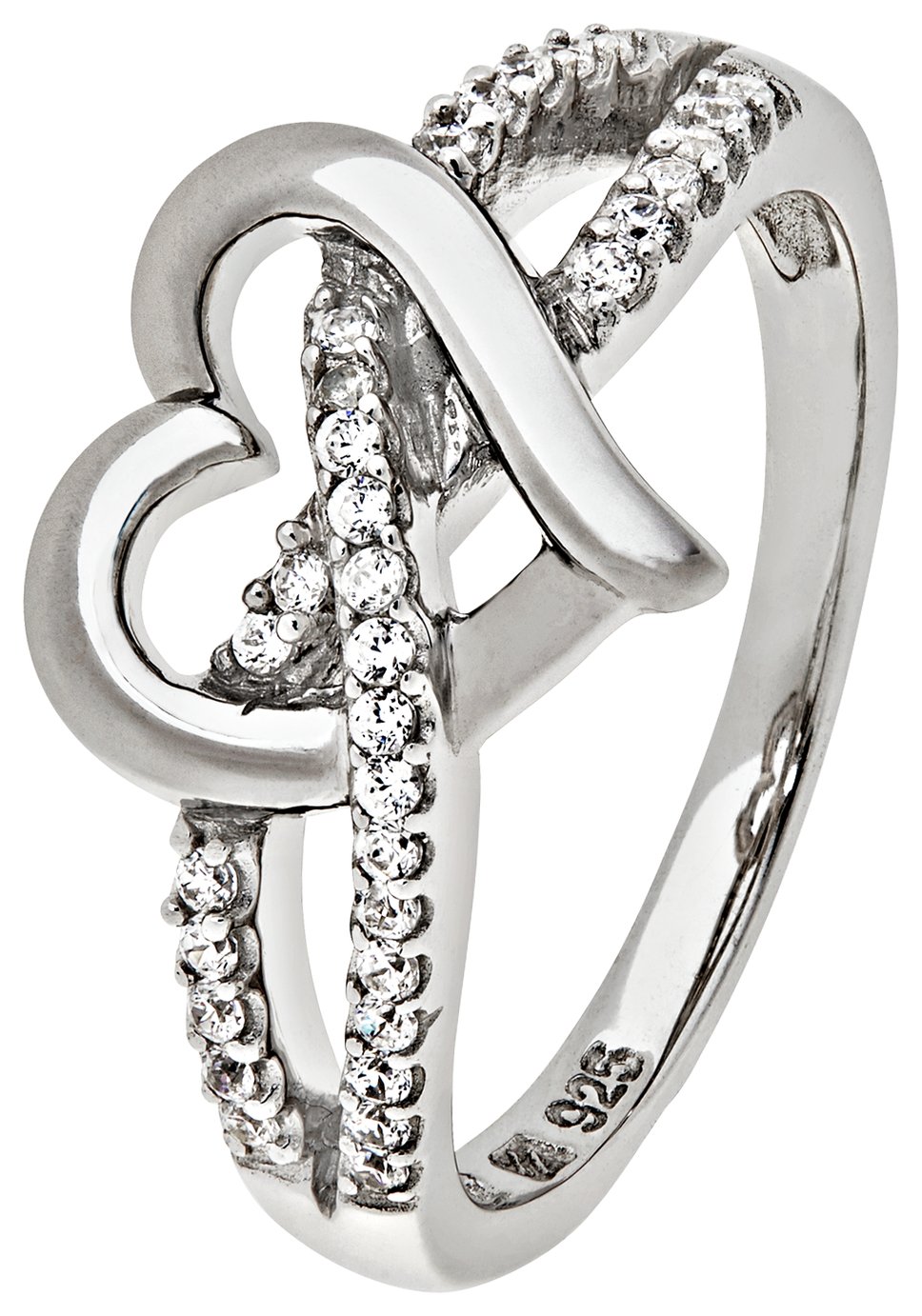 Revere Sterling Silver Cubic Zirconia Heart Ring