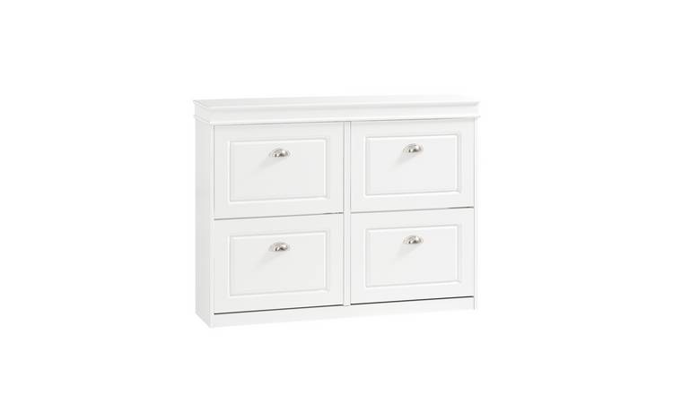 SoBuy 4 Flip Drawer Slim Shoe Cabinet - White